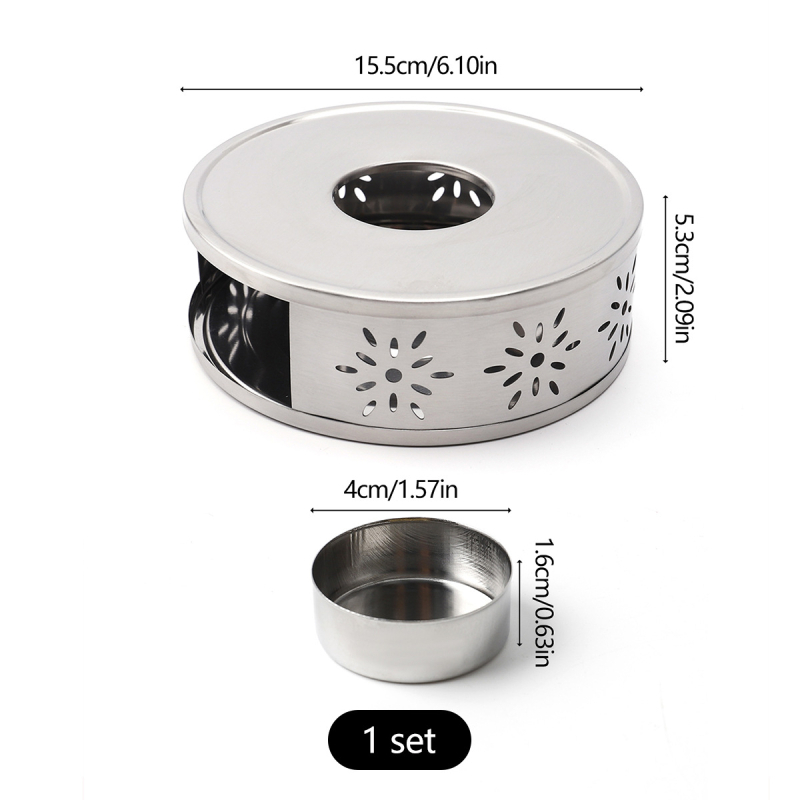 sandėlyje nerūdijančio plieno arbatos šildytuvas apvalus kvapiosios arbatos alkoholio žvakė šildymo krosnis arbatos padėklas nešiojamas aromaterapijos viryklė