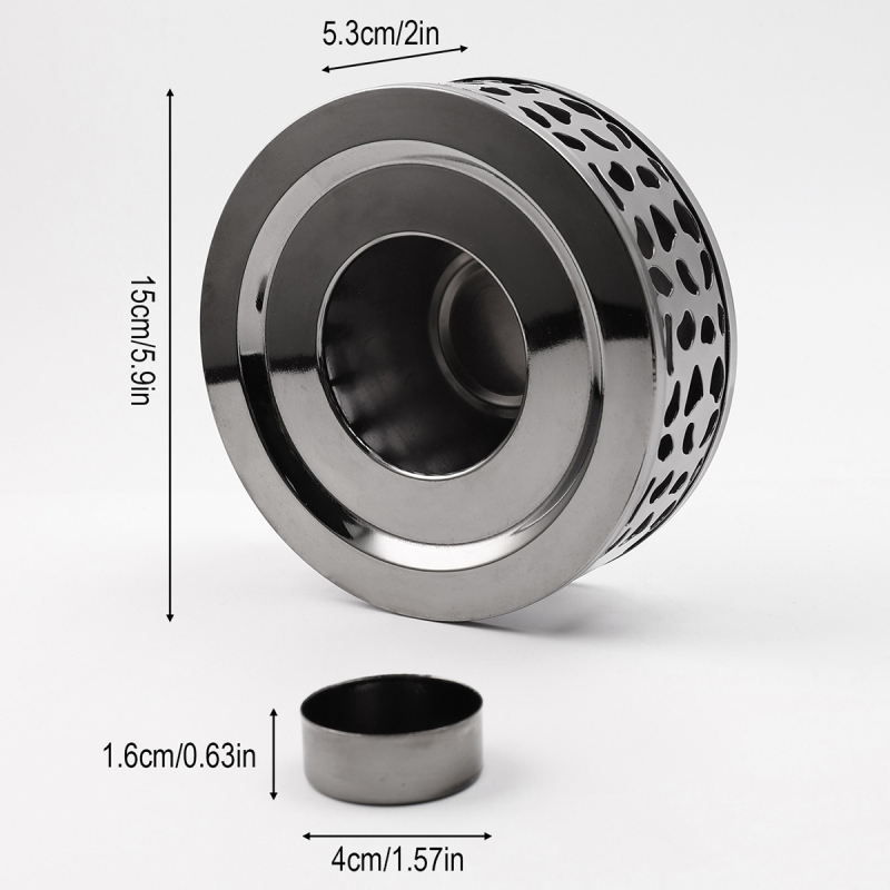 sandėlyje nerūdijančio plieno arbatos šildytuvas apvalus kvapiosios arbatos alkoholio žvakė šildymo krosnis arbatos padėklas nešiojamas aromaterapijos viryklė