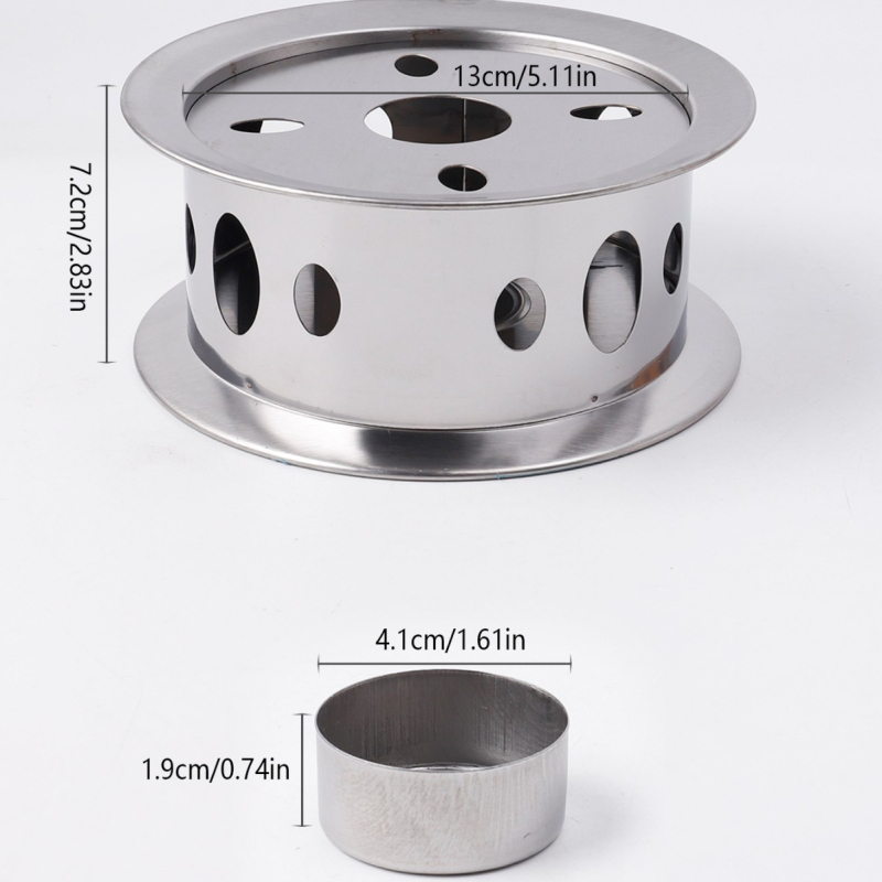 sandėlyje nerūdijančio plieno arbatos šildytuvas apvalus kvapiosios arbatos alkoholio žvakė šildymo krosnis arbatos padėklas nešiojamas aromaterapijos viryklė
