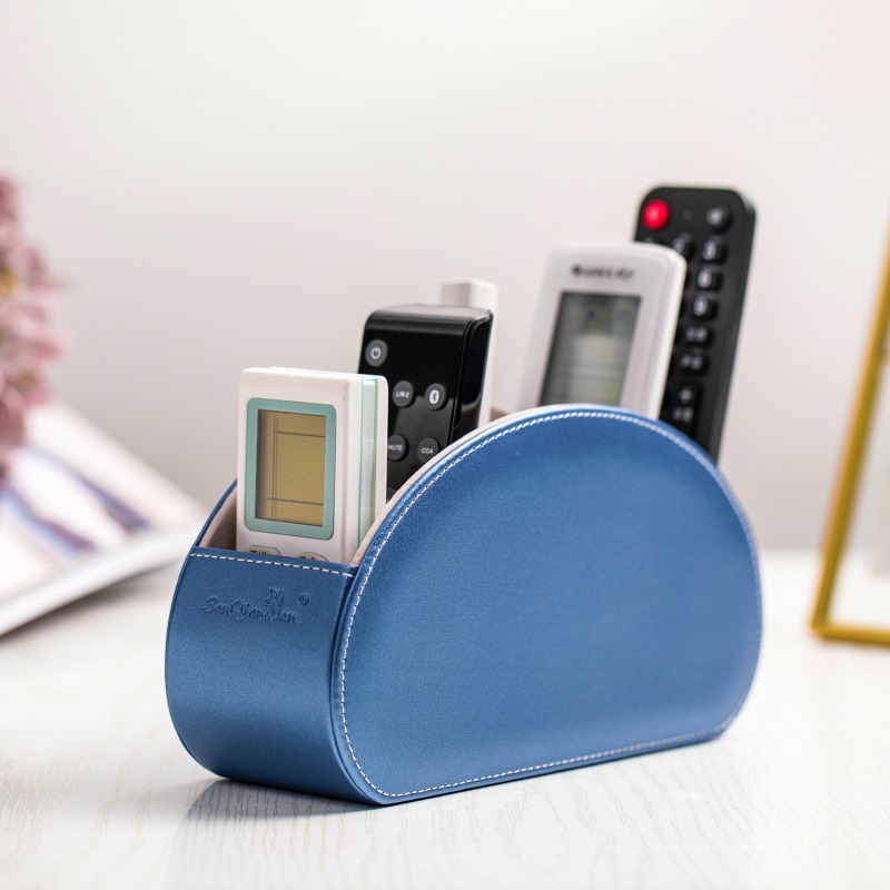 Трансгранична гореща продавана кожена кутия за съхранение с дистанционно управление, хол, офис, дом, настолен компютър, PU кутия за грим