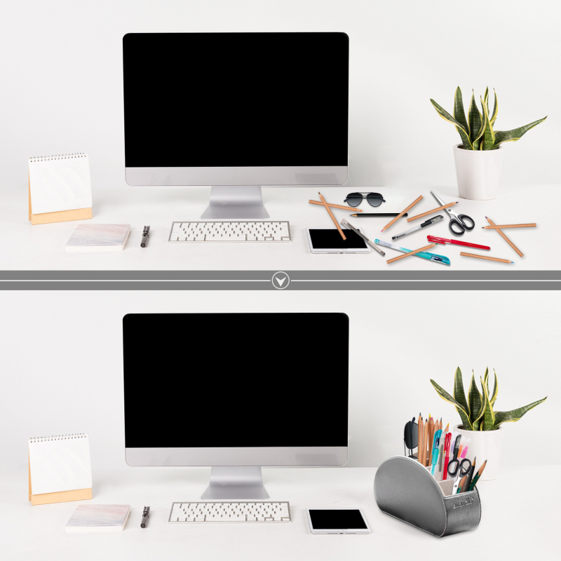 Трансгранична гореща продавана кожена кутия за съхранение с дистанционно управление, хол, офис, дом, настолен компютър, PU кутия за грим