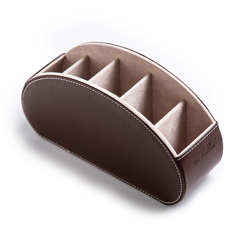 Трансгранична гореща продавана кожена кутия за съхранение с дистанционно управление, хол, офис, дом, настолен компютър, PU кутия за грим