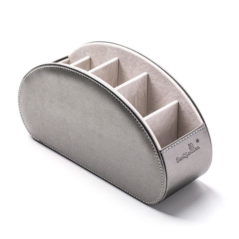 Трансгранична гореща продавана кожена кутия за съхранение с дистанционно управление, хол, офис, дом, настолен компютър, PU кутия за грим