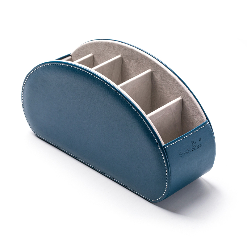 Трансгранична гореща продавана кожена кутия за съхранение с дистанционно управление, хол, офис, дом, настолен компютър, PU кутия за грим