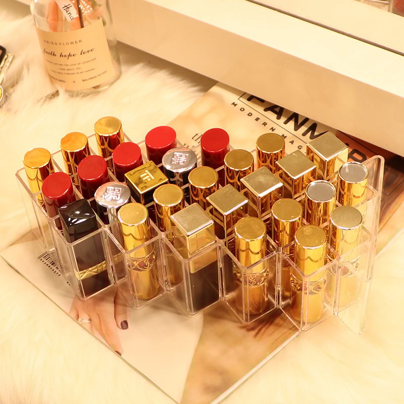 Piiriülene kalakujuline vertikaalne huulepulga hoiuriiul huulepulga hoiukarp kosmeetikatoodete hoiustusriiul huuleglasuur huulepulk