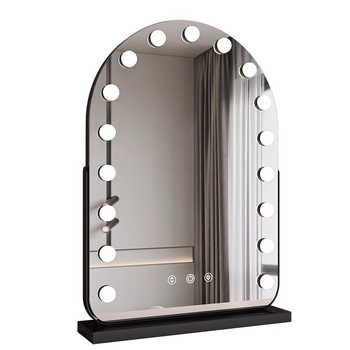 Nagyméretű, intelligens sminktükör vezetett asztali számítógéppel, világító öltözőtükör izzóval, szépségtükör komód, internethíres tükör