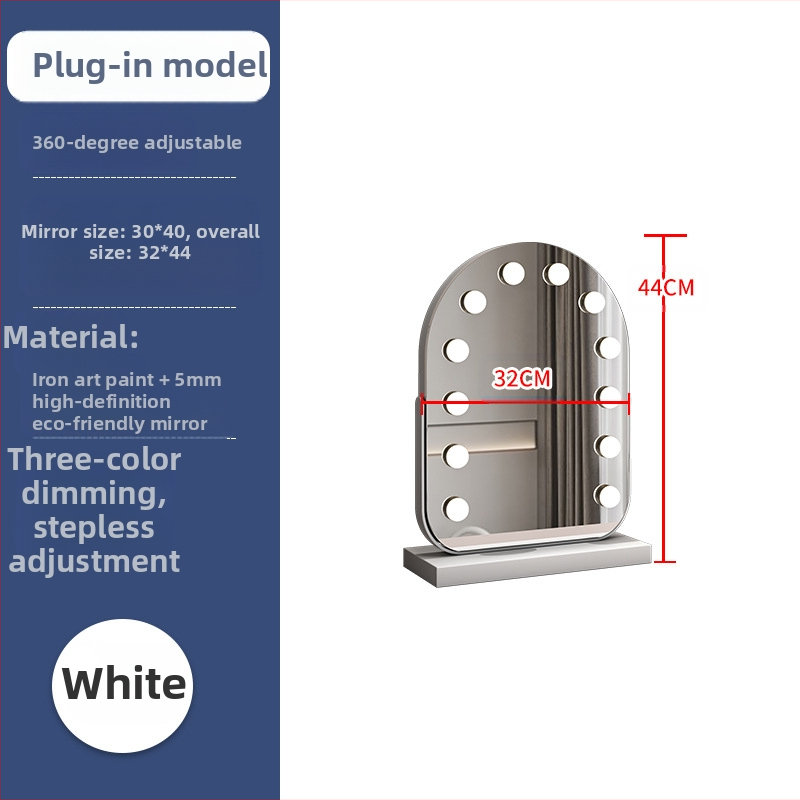 Nagyméretű, intelligens sminktükör vezetett asztali számítógéppel, világító öltözőtükör izzóval, szépségtükör komód, internethíres tükör