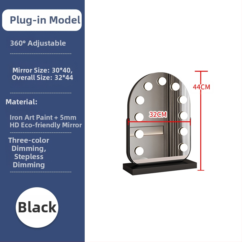Nagyméretű, intelligens sminktükör vezetett asztali számítógéppel, világító öltözőtükör izzóval, szépségtükör komód, internethíres tükör