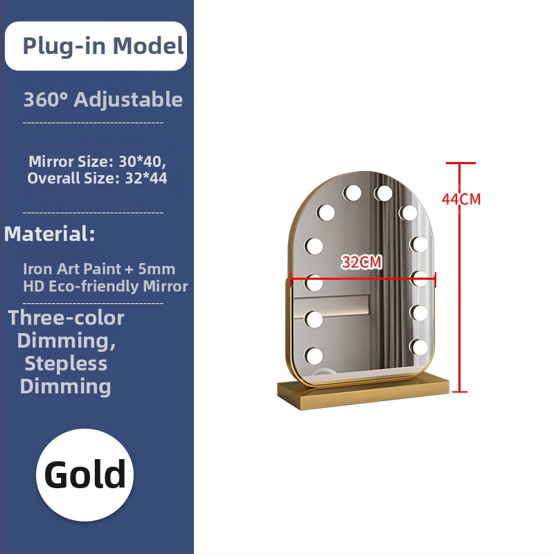 Nagyméretű, intelligens sminktükör vezetett asztali számítógéppel, világító öltözőtükör izzóval, szépségtükör komód, internethíres tükör