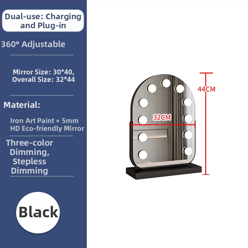 Nagyméretű, intelligens sminktükör vezetett asztali számítógéppel, világító öltözőtükör izzóval, szépségtükör komód, internethíres tükör