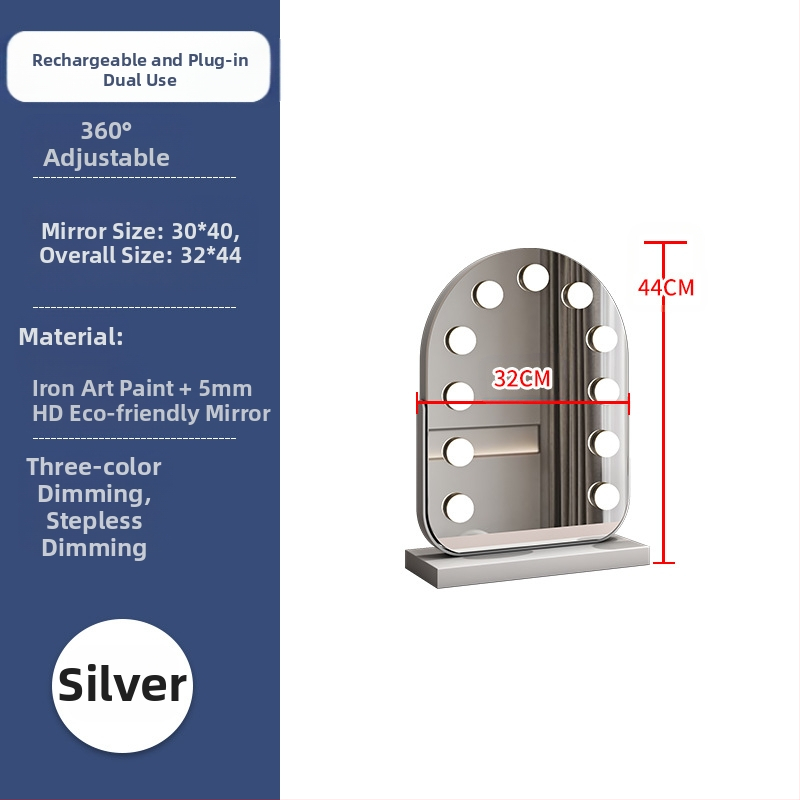 Nagyméretű, intelligens sminktükör vezetett asztali számítógéppel, világító öltözőtükör izzóval, szépségtükör komód, internethíres tükör