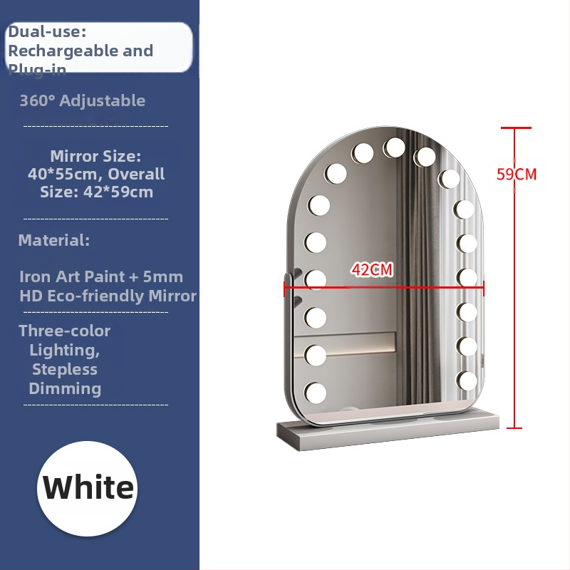 Nagyméretű, intelligens sminktükör vezetett asztali számítógéppel, világító öltözőtükör izzóval, szépségtükör komód, internethíres tükör