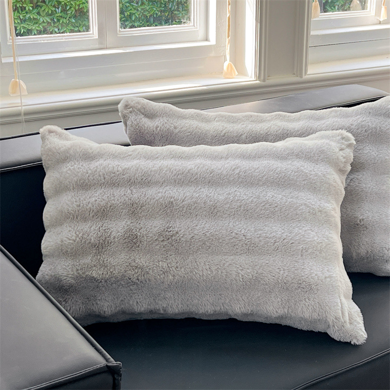 Väliskaubanduse piiriülene talvine jänese plush-padjapüür üheinimese padja südamikuga plüüsist püüripüür ühevärviline tehase hulgimüügi plush-padjapüür 48x74cm üheinimese