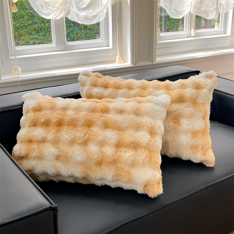 Väliskaubanduse piiriülene talvine jänese plush-padjapüür üheinimese padja südamikuga plüüsist püüripüür ühevärviline tehase hulgimüügi plush-padjapüür 48x74cm üheinimese