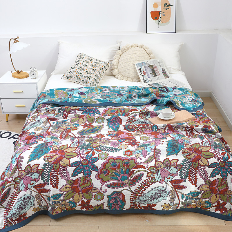 Kuuekihiline marlirätikutekk, puhas puuvill, ühekordne, kahekordne puuvillane rätikutekk, suvine jahe tekk, laste uinakutekk