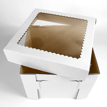 Valge kokkupandav sünnipäevakoogikarp magustoiduks 10-tolline 12-tolline koogipakend ühekordne pakendkarp