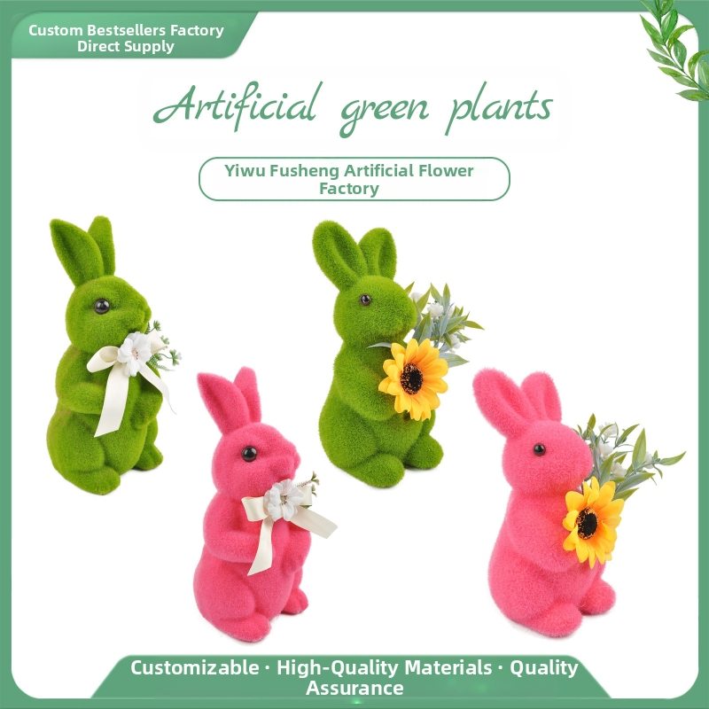 Διασυνοριακή στολή πασχαλινού λαγουδάκι Amazon, άγαλμα κουνελιού με βρύα, τεχνητό κουνέλι με βρύα, πασχαλινό πάρτι