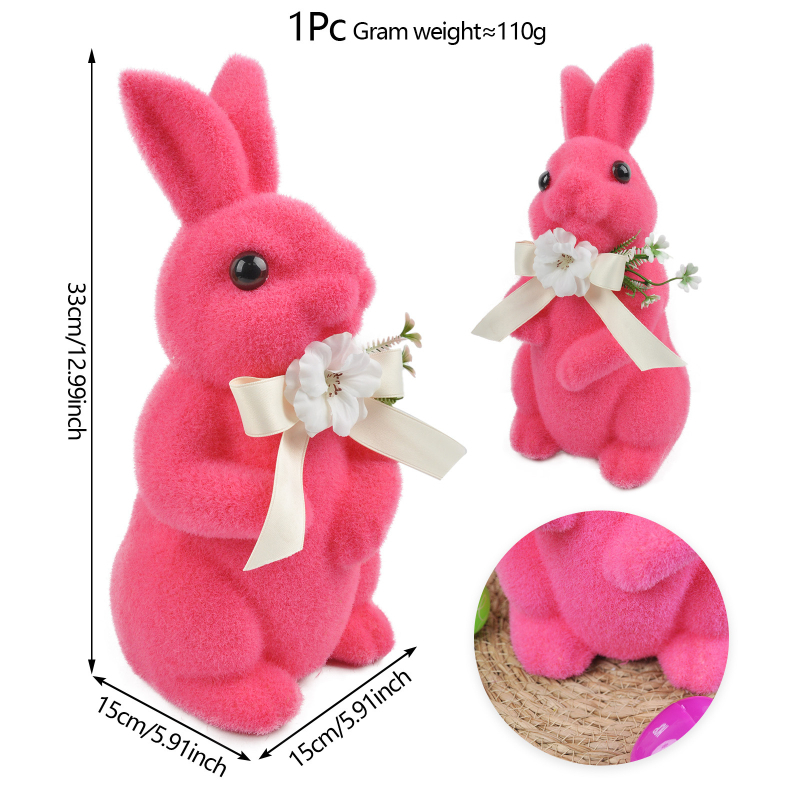 Amazonės tarpvalstybinis Velykų zuikio kostiumas Samanų triušio statula Sodo dirbtinis samanų triušis Velykų vakarėlis