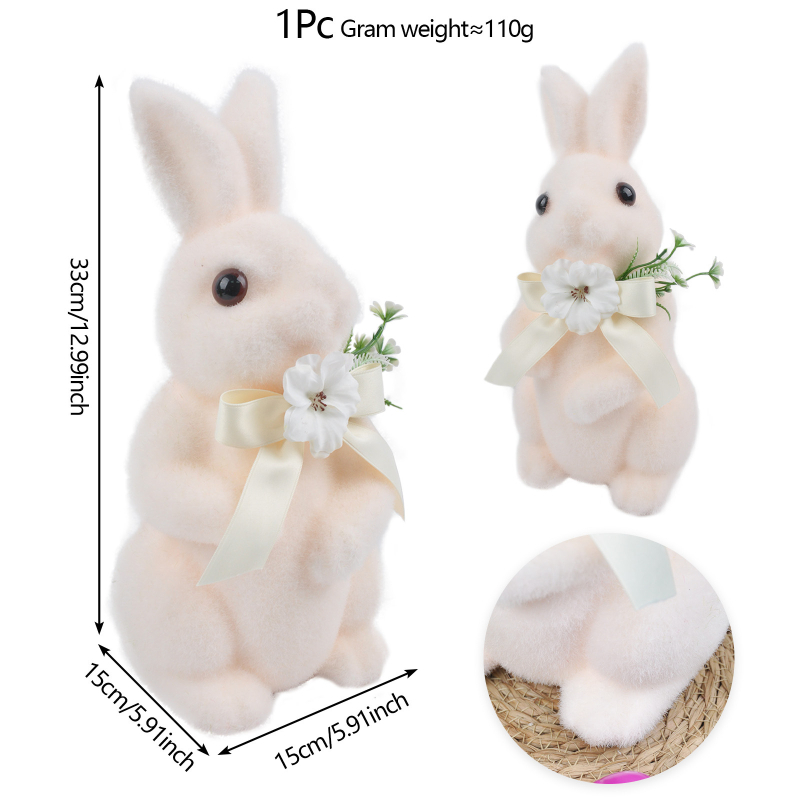 Amazonės tarpvalstybinis Velykų zuikio kostiumas Samanų triušio statula Sodo dirbtinis samanų triušis Velykų vakarėlis