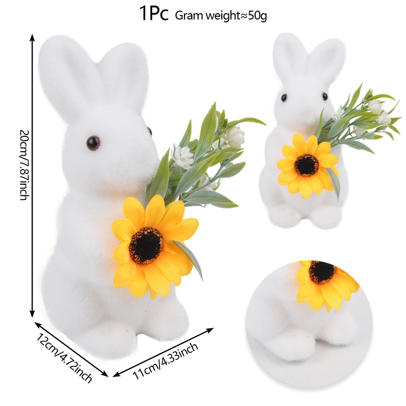 Amazonės tarpvalstybinis Velykų zuikio kostiumas Samanų triušio statula Sodo dirbtinis samanų triušis Velykų vakarėlis