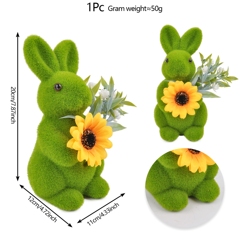 Amazonės tarpvalstybinis Velykų zuikio kostiumas Samanų triušio statula Sodo dirbtinis samanų triušis Velykų vakarėlis