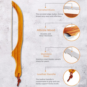 Ретро дървена трион за хляб, нож за сандвич, багета, трион, дървен нож против огъване, домакински нож за хляб