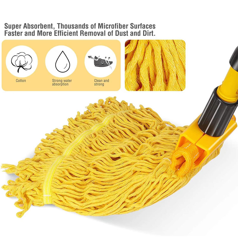 Piiriülene spetsiaalne puidust põrandavahamopp, põrandamopp, imav puuvillane niit, mopp, eemaldatav vahetuspea, valge pilvevahamopi pea