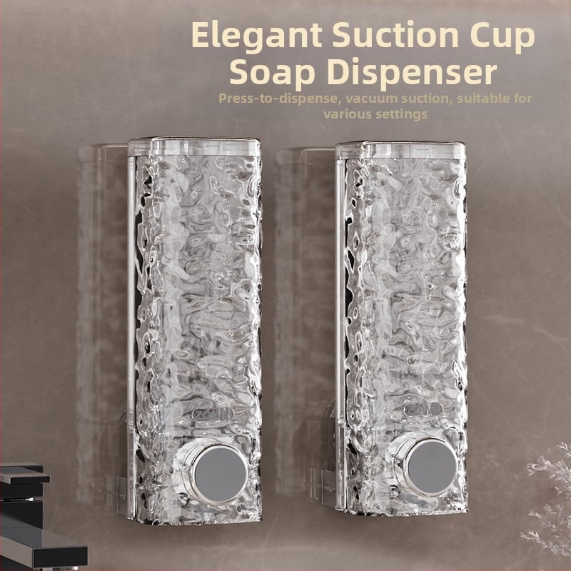 Dispenser de săpun cu ventuză fără perforare, cutie de gel de duș, sticlă de gel de duș, sticlă dezinfectantă pentru mâini montată pe perete, sticlă de șampon cu presare
