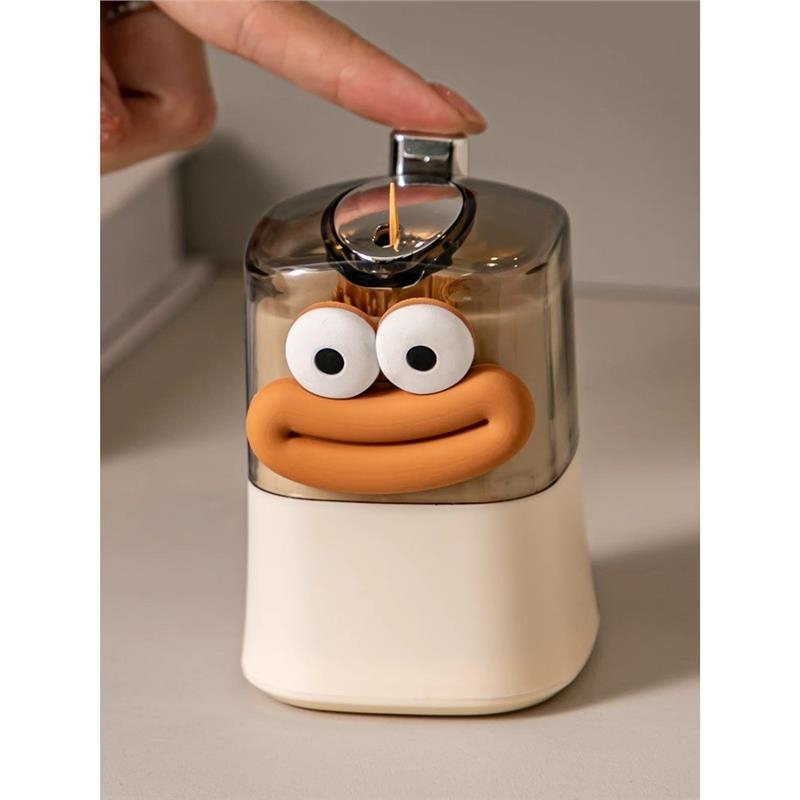 Animacinių filmukų dantų krapštukas Animacinių filmukų automatinis iššokantis namų apyvokos daiktų laikymas Didelės vertės kūrybinio kremo stiliaus naujas įrašas Prabangių restoranų dantų krapštukų dėžutė