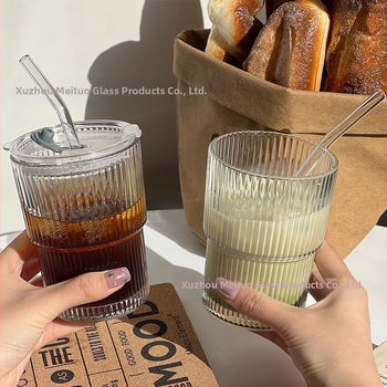 Διασυνοριακό καθαρό κόκκινο κάθετο μπαμπού ποτήρι σιλικόνης γυάλινο φλιτζάνι καφέ γάλακτος κρύο εκχύλιση άμεσο ποτό φλιτζάνι χονδρικής