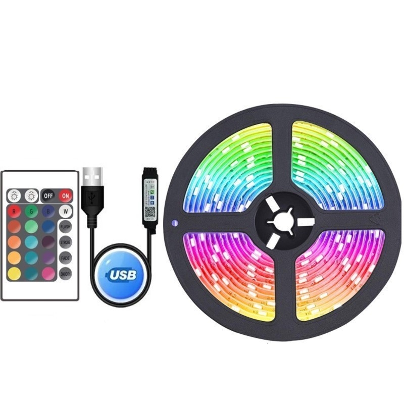 5050RGB LED šviesos juosta, 5V žemos įtampos šviesos juosta, lipni USB vandeniui atspari TV fono atmosferos šviesos juosta