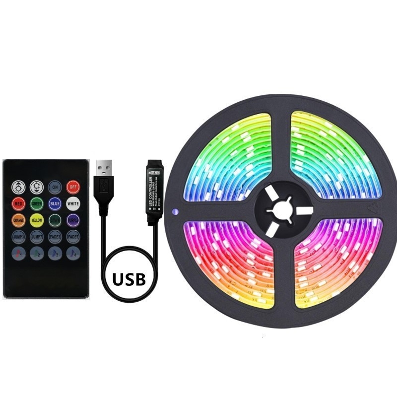 5050RGB LED šviesos juosta, 5V žemos įtampos šviesos juosta, lipni USB vandeniui atspari TV fono atmosferos šviesos juosta