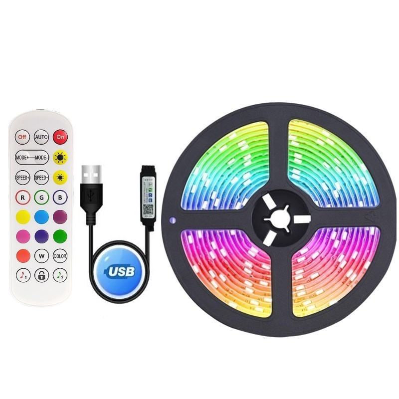 5050RGB LED šviesos juosta, 5V žemos įtampos šviesos juosta, lipni USB vandeniui atspari TV fono atmosferos šviesos juosta