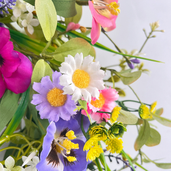 Венец от фаленопсис, трансгранично място, изкуствена цветна декорация от фаленопсис, пролет и лято, фабрика за венци от трева за входна врата