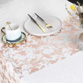 Трансграничен нетъкан пътека за маса за горещо щамповане със златно фолио, мрежеста подаръчна торбичка, декорация, сватбена атмосфера, оформление, пътека за маса, подложка за маса