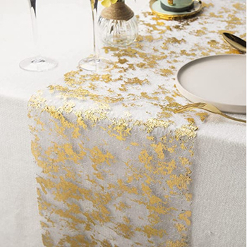 Traversă de masă nețesută transfrontalieră pentru ștanțare la cald, folie aurie, plasă de cadou, decorare, atmosferă de nuntă, aspect de masă, covoraș
