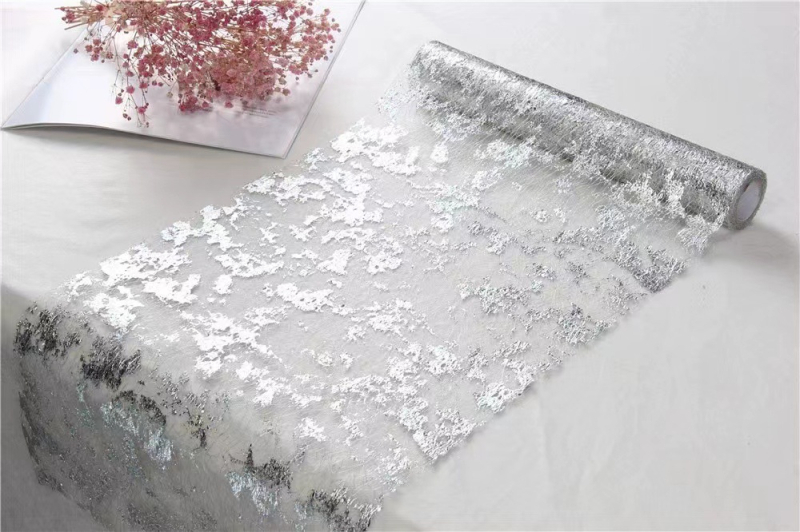 Traversă de masă nețesută transfrontalieră pentru ștanțare la cald, folie aurie, plasă de cadou, decorare, atmosferă de nuntă, aspect de masă, covoraș