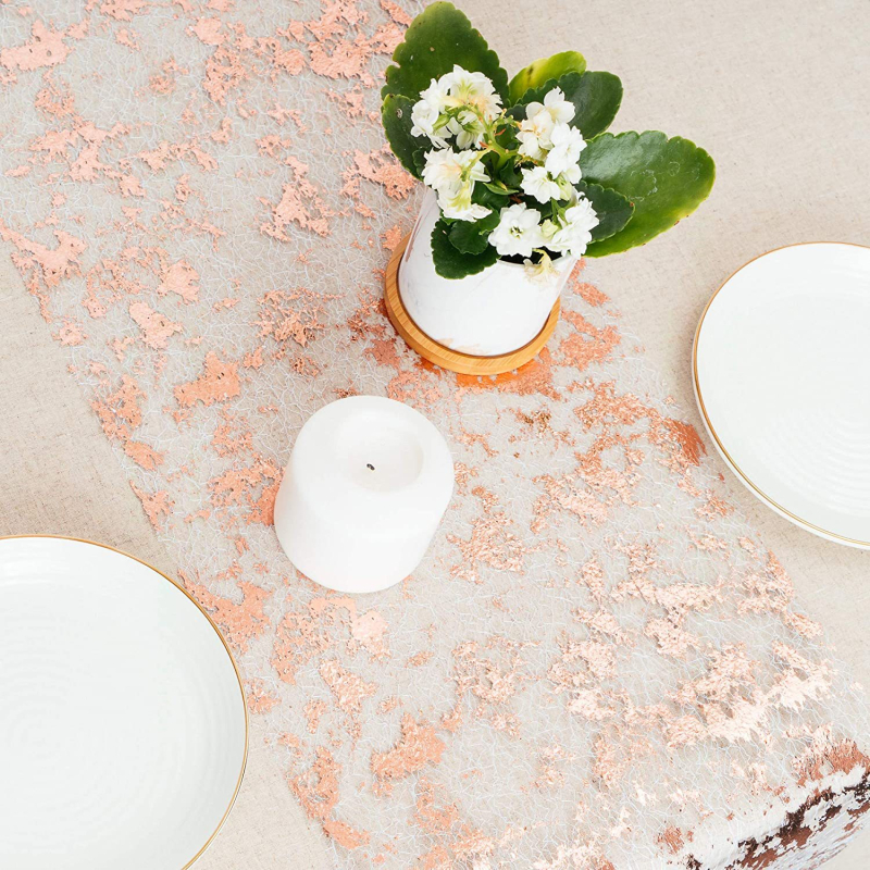 Traversă de masă nețesută transfrontalieră pentru ștanțare la cald, folie aurie, plasă de cadou, decorare, atmosferă de nuntă, aspect de masă, covoraș