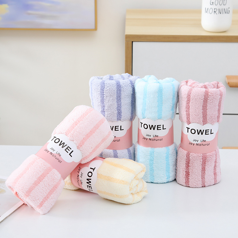 Kootud korallfliisist rätik, õhuke rätik, pehme imav kiud, hulgimüük, paks kinkekaardi logoga näorätik