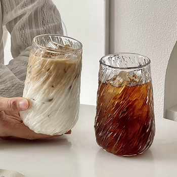 Vintage Whirlwind suure mahutavusega jää-Ameerika stiilis latte kohvitass, kõrge temperatuurikindel paksendatud läbipaistev klaasist joogikruus