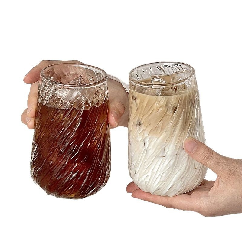 Vintage Whirlwind suure mahutavusega jää-Ameerika stiilis latte kohvitass, kõrge temperatuurikindel paksendatud läbipaistev klaasist joogikruus