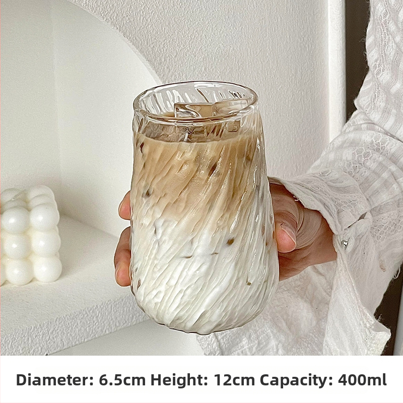 Vintage Whirlwind suure mahutavusega jää-Ameerika stiilis latte kohvitass, kõrge temperatuurikindel paksendatud läbipaistev klaasist joogikruus