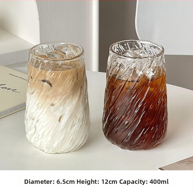 Vintage Whirlwind suure mahutavusega jää-Ameerika stiilis latte kohvitass, kõrge temperatuurikindel paksendatud läbipaistev klaasist joogikruus