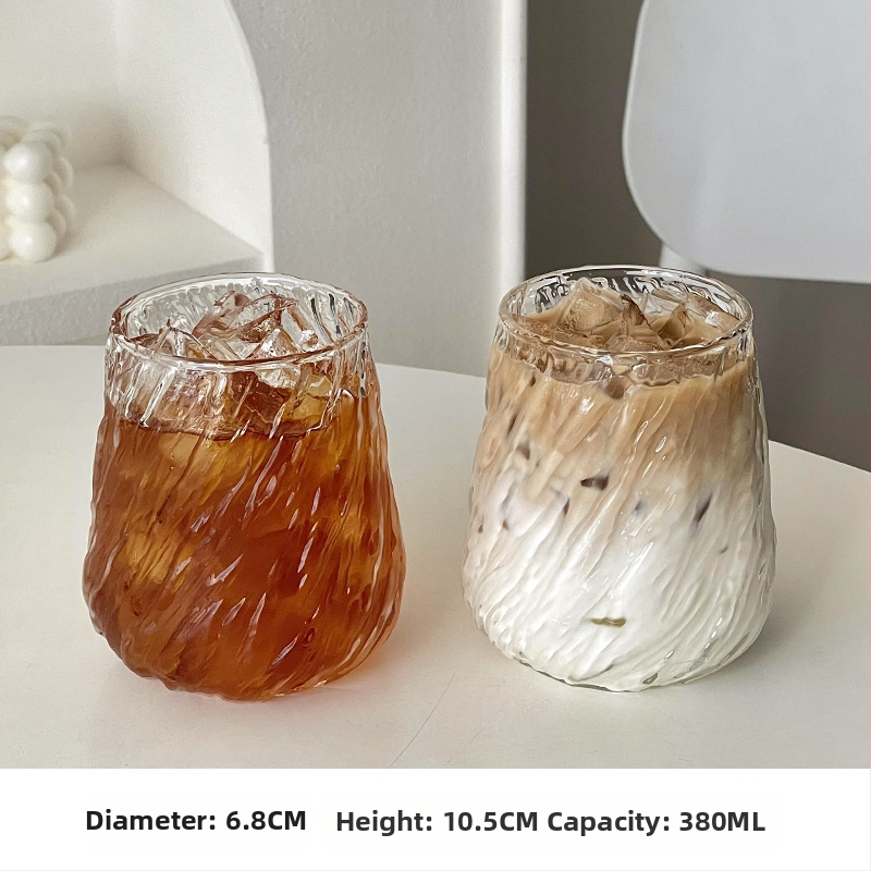 Vintage Whirlwind suure mahutavusega jää-Ameerika stiilis latte kohvitass, kõrge temperatuurikindel paksendatud läbipaistev klaasist joogikruus
