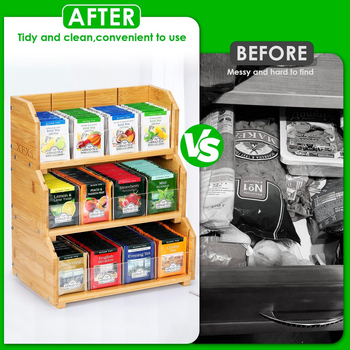 Δημιουργική ξύλινη στοιβαζόμενη βάση αποθήκευσης φακέλων τσαγιού, ξύλινη βάση αποθήκευσης σακουλών καφέ, βάση αποθήκευσης σακουλών ζάχαρης, βάση αποθήκευσης σακουλών συστατικών από μασίφ ξύλο