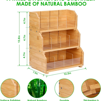 Δημιουργική ξύλινη στοιβαζόμενη βάση αποθήκευσης φακέλων τσαγιού, ξύλινη βάση αποθήκευσης σακουλών καφέ, βάση αποθήκευσης σακουλών ζάχαρης, βάση αποθήκευσης σακουλών συστατικών από μασίφ ξύλο