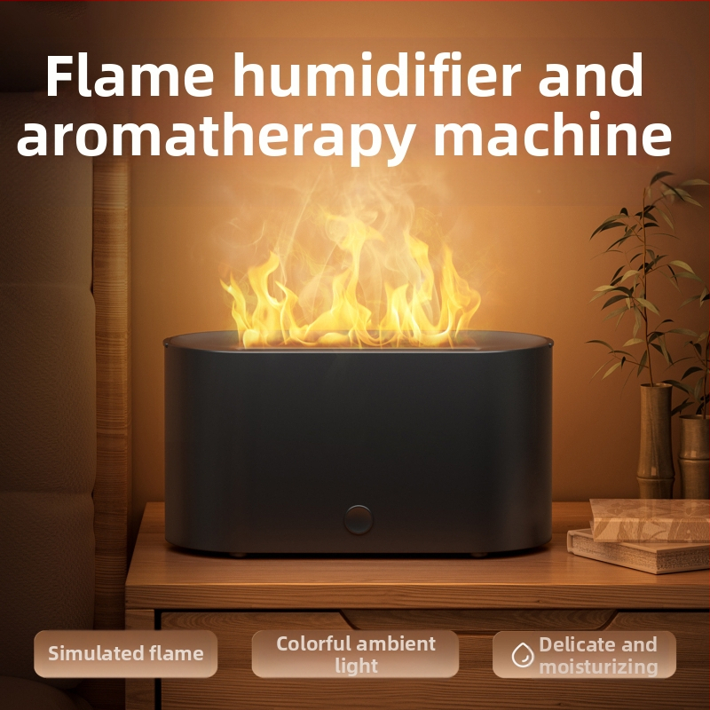 Malý simulovaný plameňový aromaterapeutický stroj zvlhčovač vzduchu farebná atmosféra domáca spálňa ubytovňa kancelária vysokohodnotný desktop
