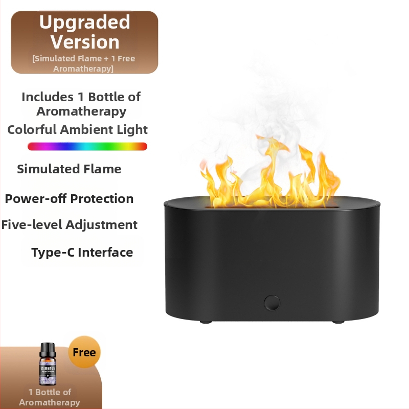 Kis szimulált láng aromaterápiás gép párásító színes hangulat otthoni hálószoba kollégium iroda nagy értékű asztali gép