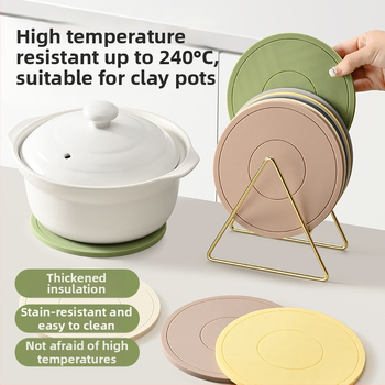 Силиконова постелка за топлинна изолация, подложка за трапезна маса, против изгаряне, подложка за трапезария, специална високотемпературна подложка за купа, подложка за подложка за чаши, домакинска висококачествена...