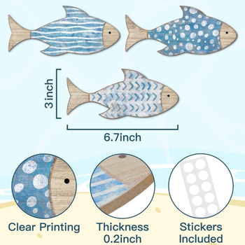 Трансгранични нови продукти Дървена група рибки Стенна декорация Висулка Дом Спалня Изкуство Стенни декорации Дървени занаяти